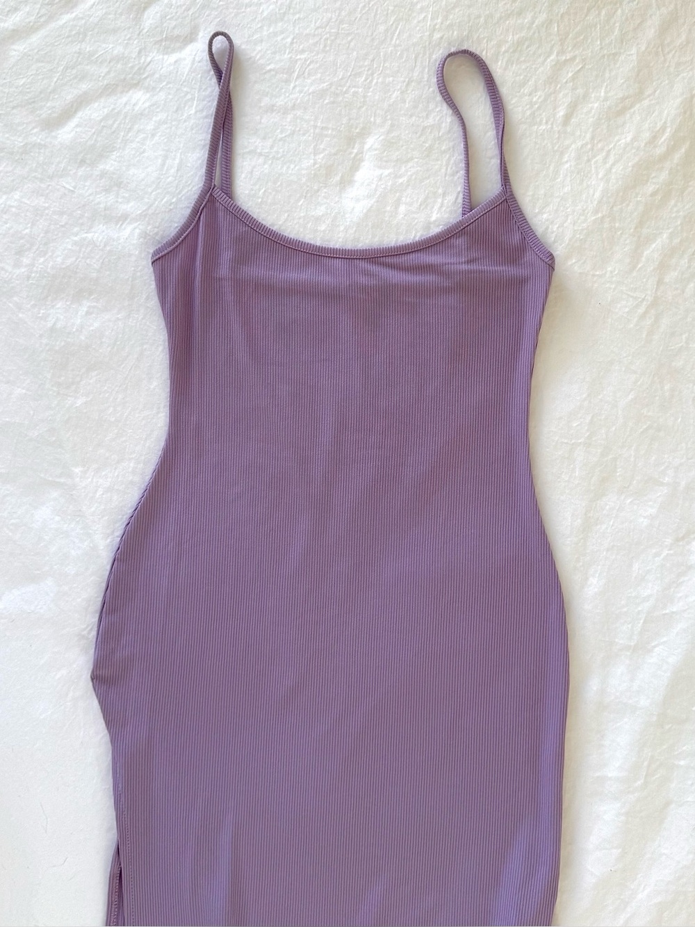 nasty gal lilac square neck strappy slit midi dress